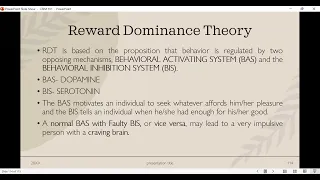 REWARD DOMINANCE THEORY