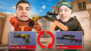 ПОМЕНЯЛИСЬ СКИНАМИ с АБОВЕНОМ в STANDOFF 2 | ИГРАЮ с AWM V2 Стандофф 2