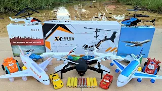 Unboxing and Testing Pesawat Terbang,Rc Helikopter,Pesawat Kargo,Mobil Balap,Drone Terbang