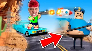 CONSEGUI UM CARRO PRA FUGIR DO POLICIAL GORDÃO BARRY NO ROBLOX!!