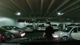 Idiots blocking cars in the parking garage - Ogden Megaplex 13