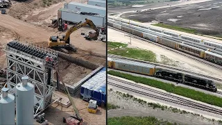 Tesla Gigafactory Texas | 5-24-24 | outbound Tesla train + westside vehicle prep + Boring Co. etc