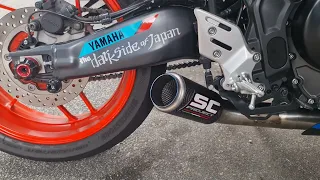 TAKONG RACING : Yamaha MT09 V3 2021 - 2022 SC PROJECT CRT Carbon Muffler Full System Exhaust
