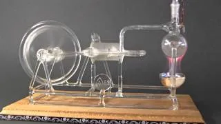 Working Model of Stephenson's STEAM ENGINE made of GLASS ! Rare!