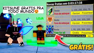 ⛩️ Nova Fruta Kitsune Grátis no Blox Fruits ⛩️