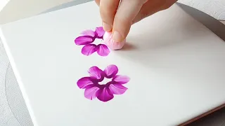 (786) How to paint flowers with pom poms | Easy Painting ideas for beginners | Designer Gemma77