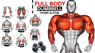 Full Body HOME Dumbbell  WORKOUT (squats, chest ,triceps, biceps , back, shoulder, wrist, Calves  )