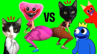 Rainbow Friends pero jugando vs gatitos Luna y Estrella en juego Twerk Race 3d / Videos de gatos