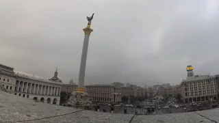 2019-12-12 13:00 Kyiv Maidan in winter Ukraine Київ Майдан Незалежності взимку Киев зимой 4K 2160p