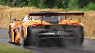McLaren 720S GT3 Sound, Accelerations & Burnouts on Wet!