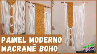 Tutorial - Painel de macramê passo a passo para iniciantes - Macramé moderno Boho style trama fácil