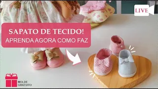 Aula Sapato de feltro e tricoline - Fica perfeito!