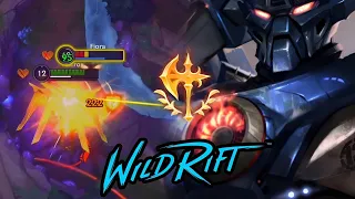 Wild rift Aatrox 0/4 comeback late game-Aatrox vs fiora baron lane season 11