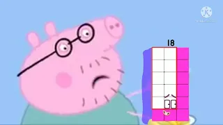 Numberblock 18 chasing daddy pig