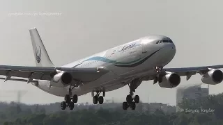 Iran Aseman Airbus A340-311 EP-APA making the first landing at Saint-Petersburg airport.