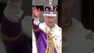 King Charles waves from palace balcony after coronation