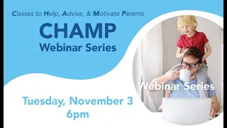 CHAMP Webinar Series - Managing Anxiety in Children