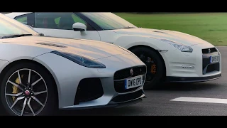 Jaguar F Type SVR vs Nissan GT R - Drag Races 🔥 - Top Gear -