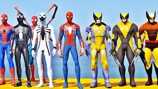 Team SPIDER MAN vs Team WOLVERINE - GTA V Mods - Spider-Man vs Wolverine
