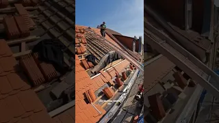 Tile roof work 💪 #shorts #roof #roofer #roofing #roofershelper #tile #construction #contractor