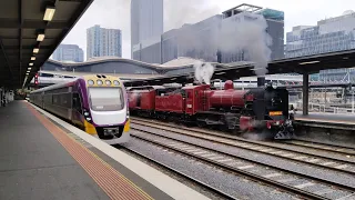 Melbourne Australia Steam Rail K190 at Southern Cross Station bound for Geelong