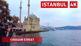 Istanbul 2021 Walking Tour Çırağan Street 11 November 2021|4k UHD 60fps