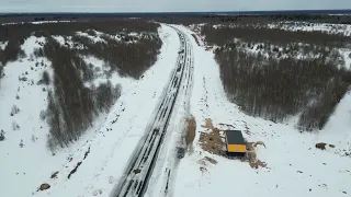 Строительство обхода Твери на трассе М11 "Нева". Мост через Волгу. март 24