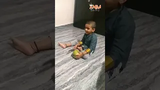 Kid's Funny Quest to Open a Tender Coconut🧒🌴🥥#shorts #viral #trending #kids #funny #new