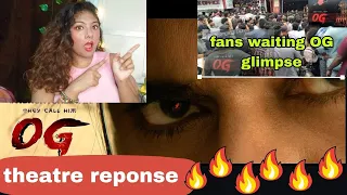 😳😳Hungry Cheetah - OG Glimpse Fans Celebrations in Theatre | Pawan Kalyan | Sujeeth | Reaction