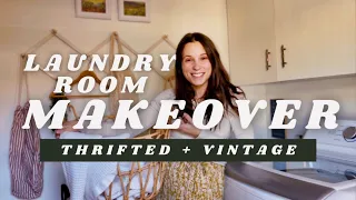 Organizing and decorating my laundry room for cheap or FREE! Thrifted + Vintage