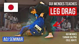 How to leg drag (advanced) — Gui Mendes, Tainan Dalpra, Cole Abate seminar, 2023 Asian Championship