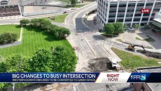 Green space to replace unusual downtown Des Moines Intersection
