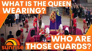 What is the Queen wearing in the coffin? And who are the guards surrounding her casket? | Sunrise