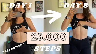 I WALKED 25,000 STEPS FOR 7 DAYS // I was SHOCKED by the results // Lockdown Vlog // FAST WEIGHTLOSS