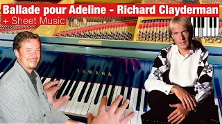 Ballade pour Adeline - Richard Clayderman - Piano Cover + Sheet Music