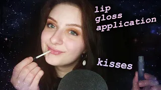 ASMR | 100 Layers of Lip Gloss Challenge (Fail 😂) + Lil Kisses (Counting, Mouth Sounds, Ear to Ear)