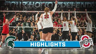 Michigan State at Ohio State | Highlights | Big Ten Volleyball | Nov. 8, 2023
