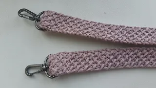 Оригинальная ручка для сумки крючком. Тунисское вязание. Crochet bag handle.  Tunisian knitting.