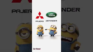 Land rover defender VS mitsubishi pajero minion style #funny #tiktok #foryou #status #trending #car