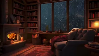 Rain Sounds on Window for Sleep - Cozy Fireplace Ambience ASMR for Relief Insomnia and Sleep Well