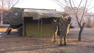 В Хакасии пациентов с COVID - 19  начал принимать мобильный госпиталь министерства обороны России