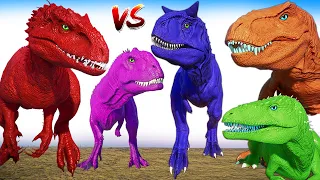 Wolverine Indominus Rex Vs Spinosaurus & Mosasaurus T-REX Jurassic World Evolution 2 Dinosaurs Fight