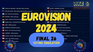 FINAL ⏐ Voting Simulation⏐ Eurovision 2024 ⏐ ESC24