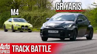 Can the new BMW M4 catch a Toyota GR Yaris?: Steve Sutcliffe track battle | Auto Express