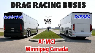 I Drag Raced Buses | Electric vs Diesel | at MCI's Test Track
