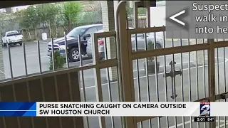 Purse snatching caught on camera outside SW Houston church