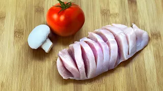 DELICIOUS RECIPE OF CHICKEN BREAST IN THE OVEN WITH MOZZARELLA CHEESE, TOMATOES AND MUSHROOMS  #10