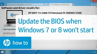 Update the BIOS when Windows 7 or 8 Does Not Start | HP Notebooks | HP Support