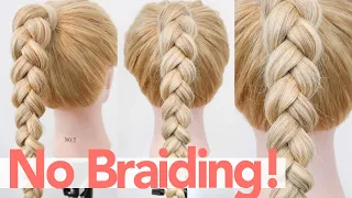 NO BRAIDING BRAIDS EP. 1 - How to 3 Strand Braid Using Only Elastics! This Braid Will Last All Day!