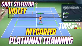 TopSpin 2K25: Platinum Tier Training Shot Selector (Volley) in MyCareer Complete Walkthrough